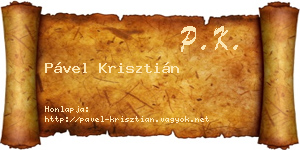 Pável Krisztián névjegykártya